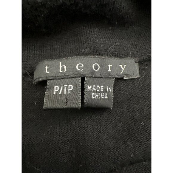 Theory Merino Wool P/TP Black Cowl Neck Dress Waist Tie - Picture 2 of 7